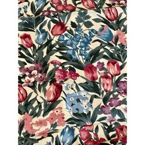 Vtg Countryside Collection Hoffman Floral White Fabric